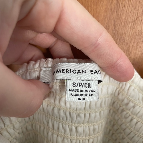 American Eagle white cotton embroidered floral summer maxi dress tie straps - Picture 4 of 7